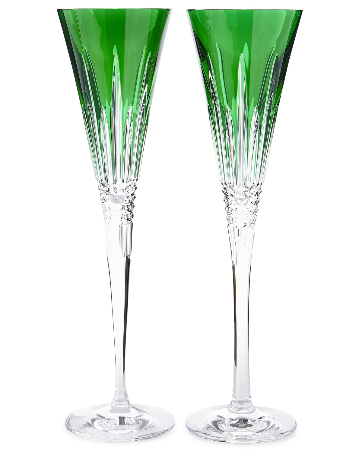 Image Waterford Crystal Lismore Diamond Toasting Flutes, Emerald, Set of 2