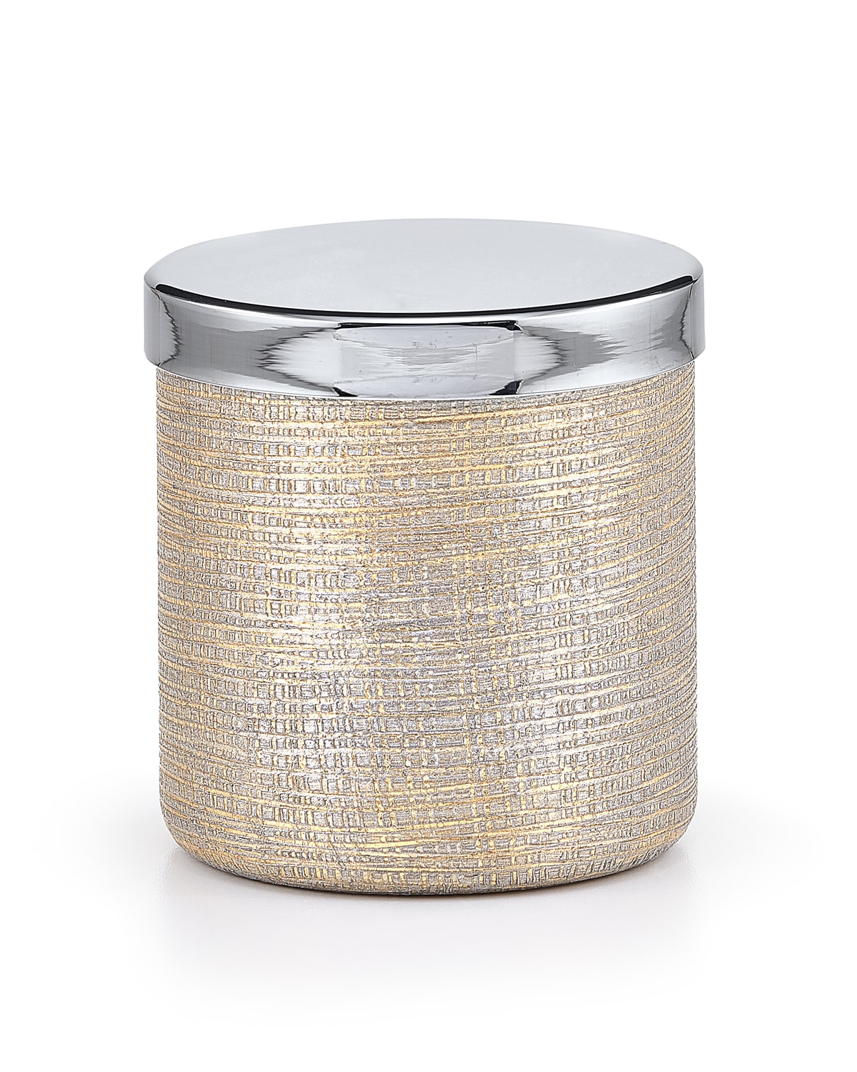 Image Labrazel Woven Metallic Canister with Chrome Polished Lid