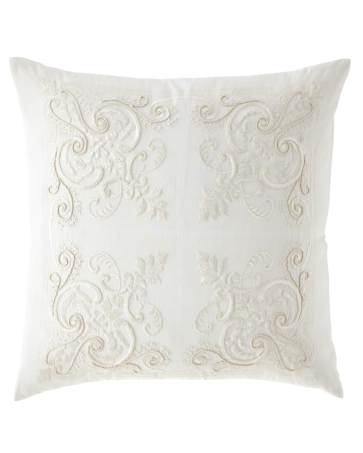 Image Callisto Home Troyes Embroidered Accent Pillow, 22"Sq.
