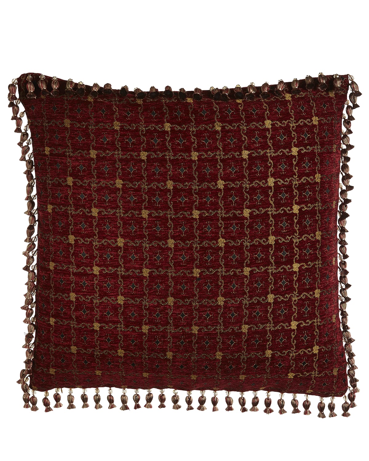 Image Austin Horn Collection Scarlet Reversible European Sham with Beaded Onion Fringe