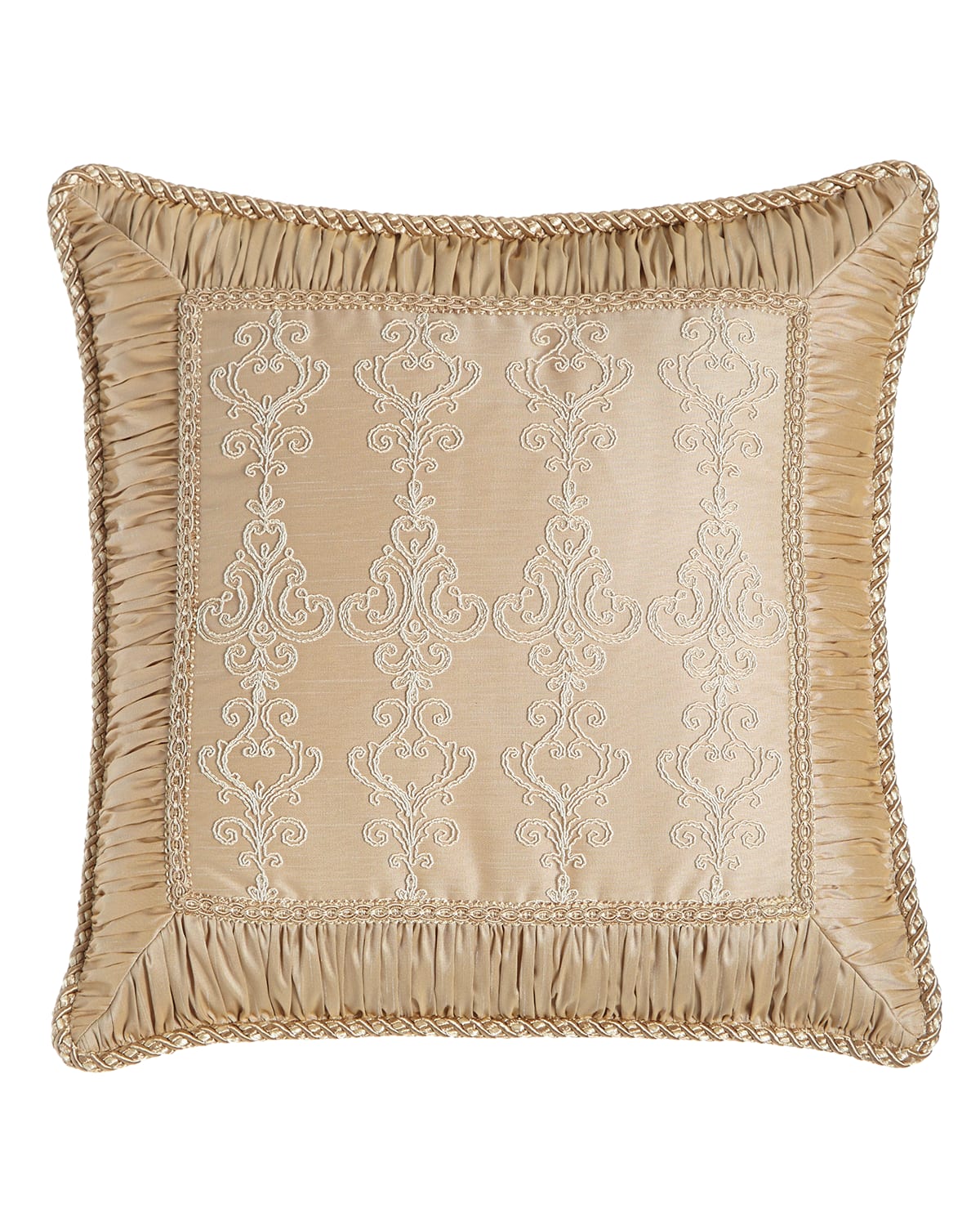 Image Sweet Dreams Elizabeth Lace Pillow with Ruched Border, 19"Sq.
