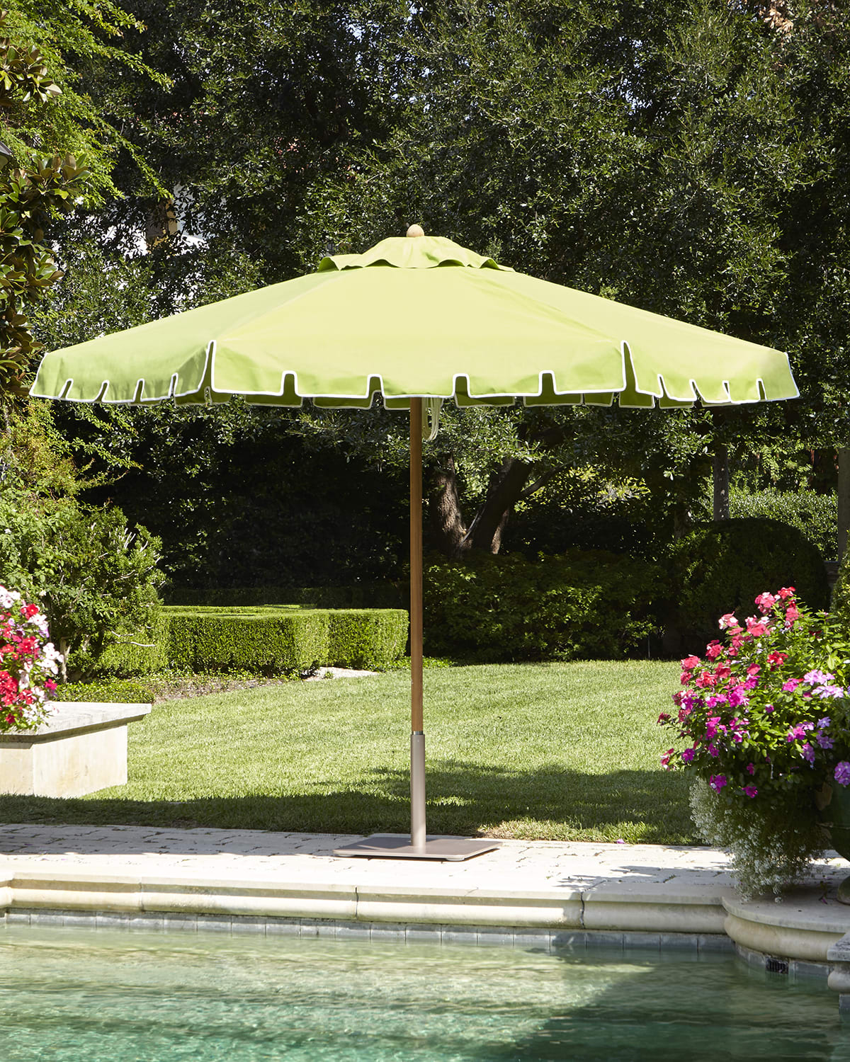 Image Santa Barbara Designs Green Keyhole Valance Outdoor Market Umbrella
