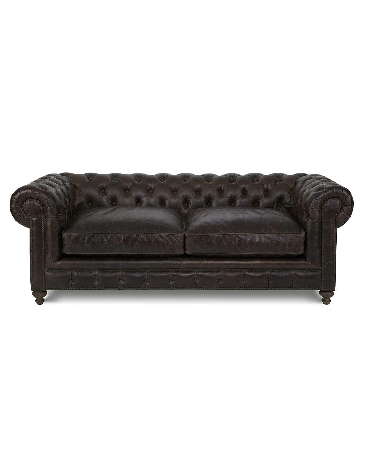 Image Warner Leather Collection 90" Chesterfield Sofa