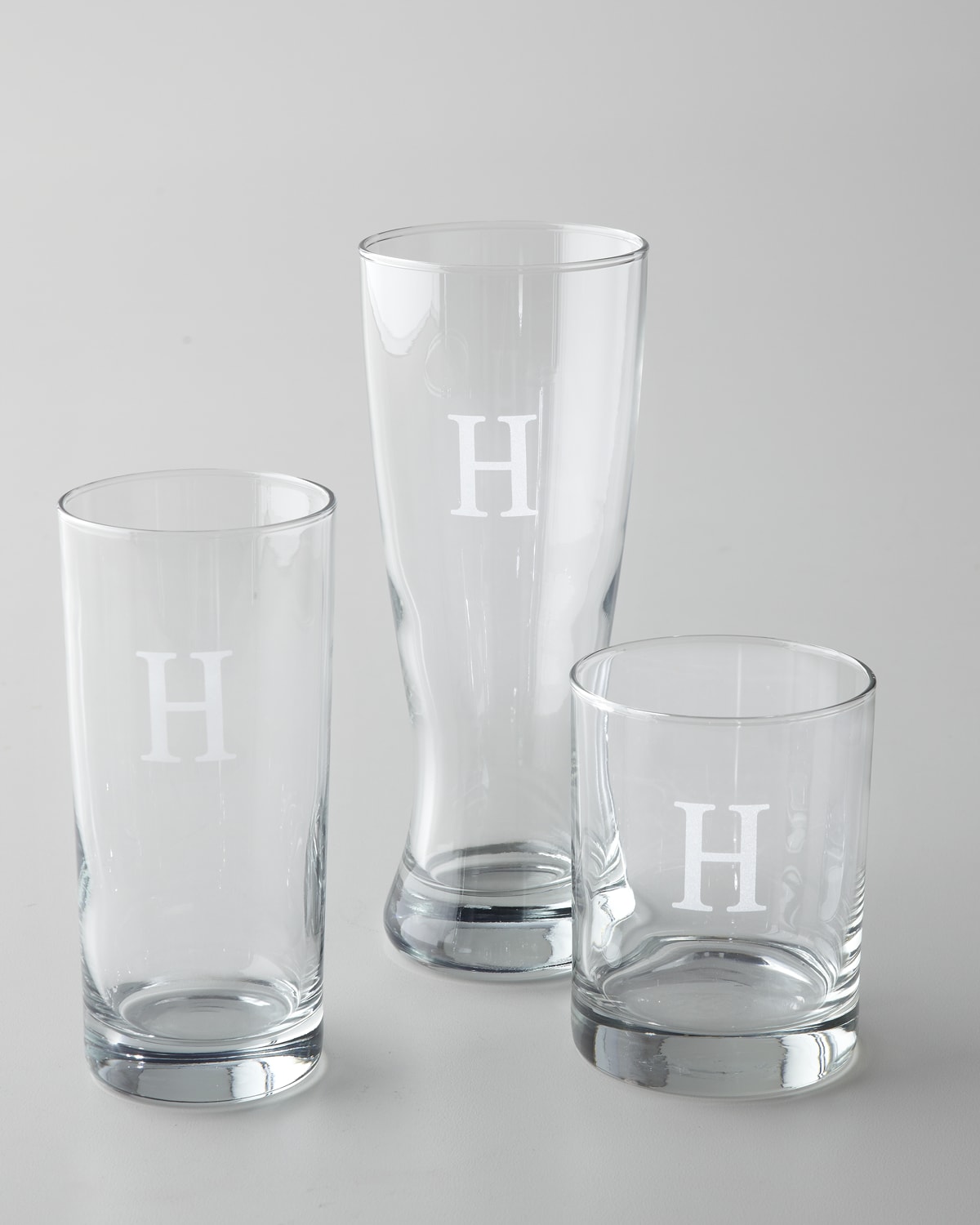 Image Monogrammed Pilsner Glasses, Set of 4