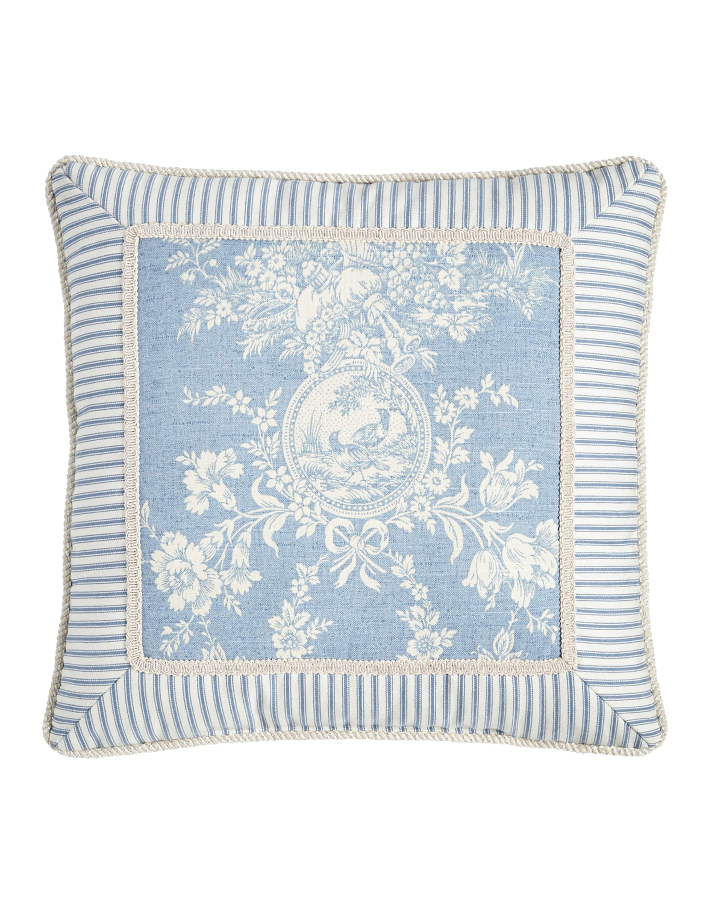 Sherry Kline Home Framed Country Manor Toile-Print Pillow, 18"Sq.