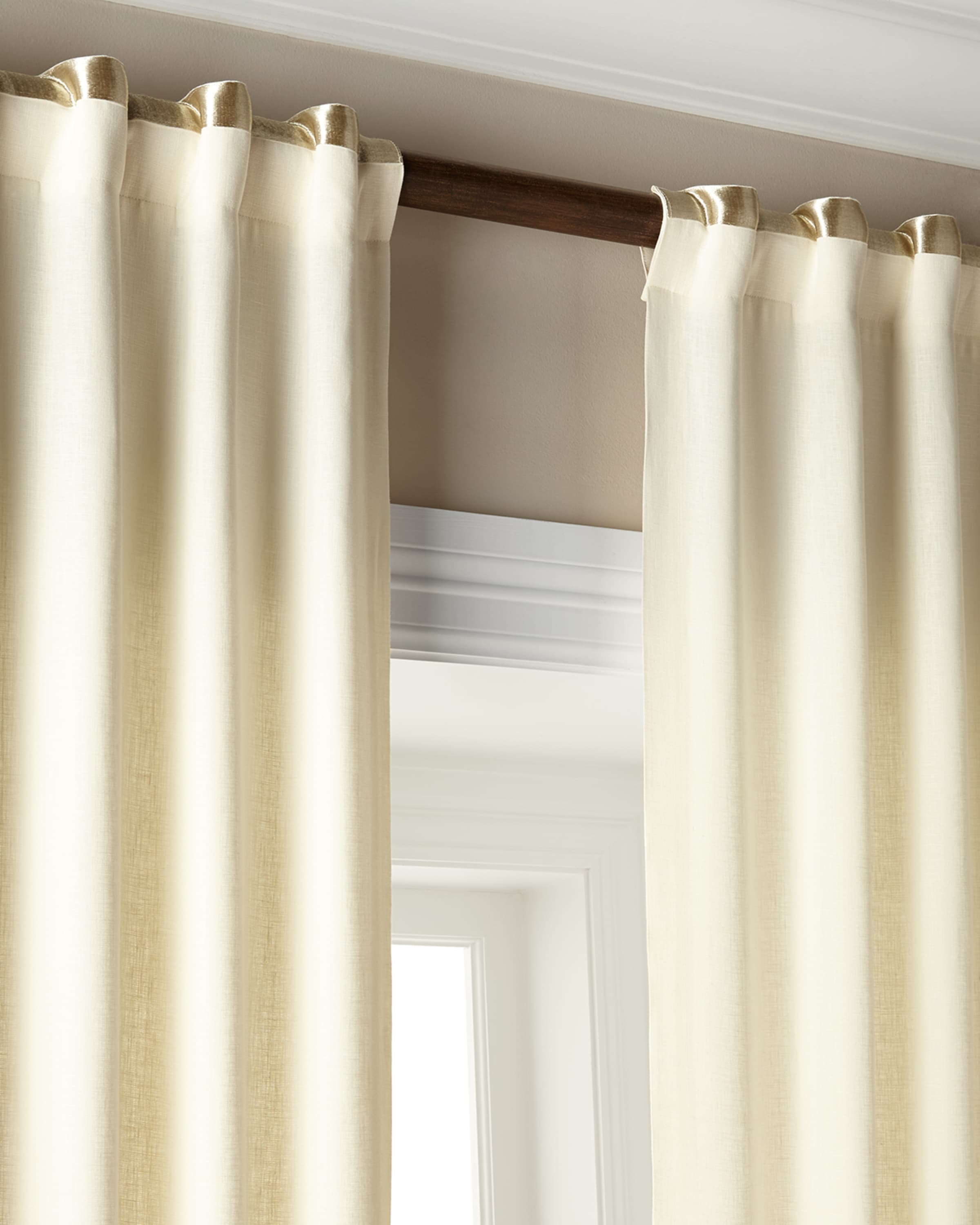 Home Silks Each 52"W x 108"L Hudson Metallic-Band Curtain
