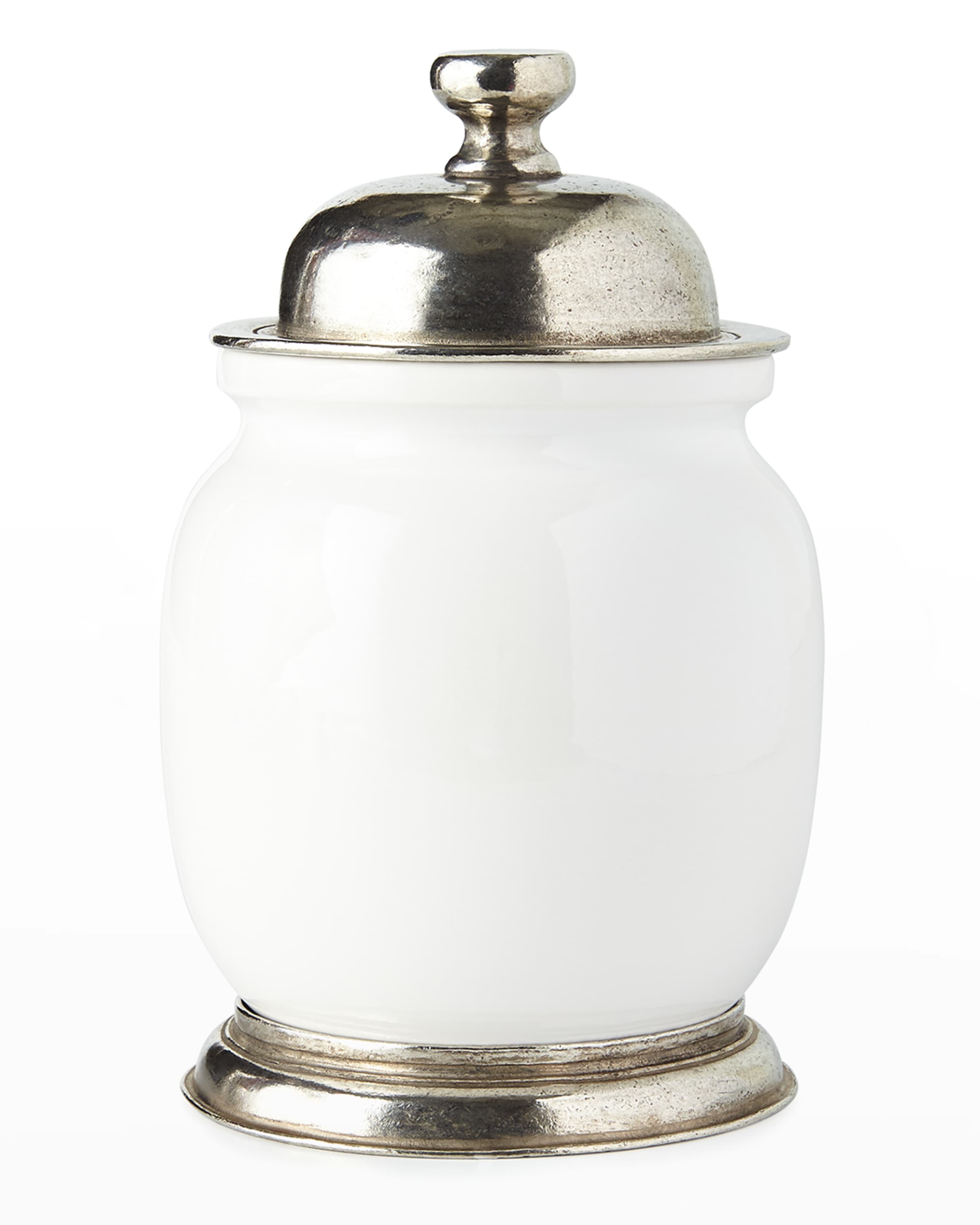 Neiman Marcus Small Ceramic & Pewter Canister