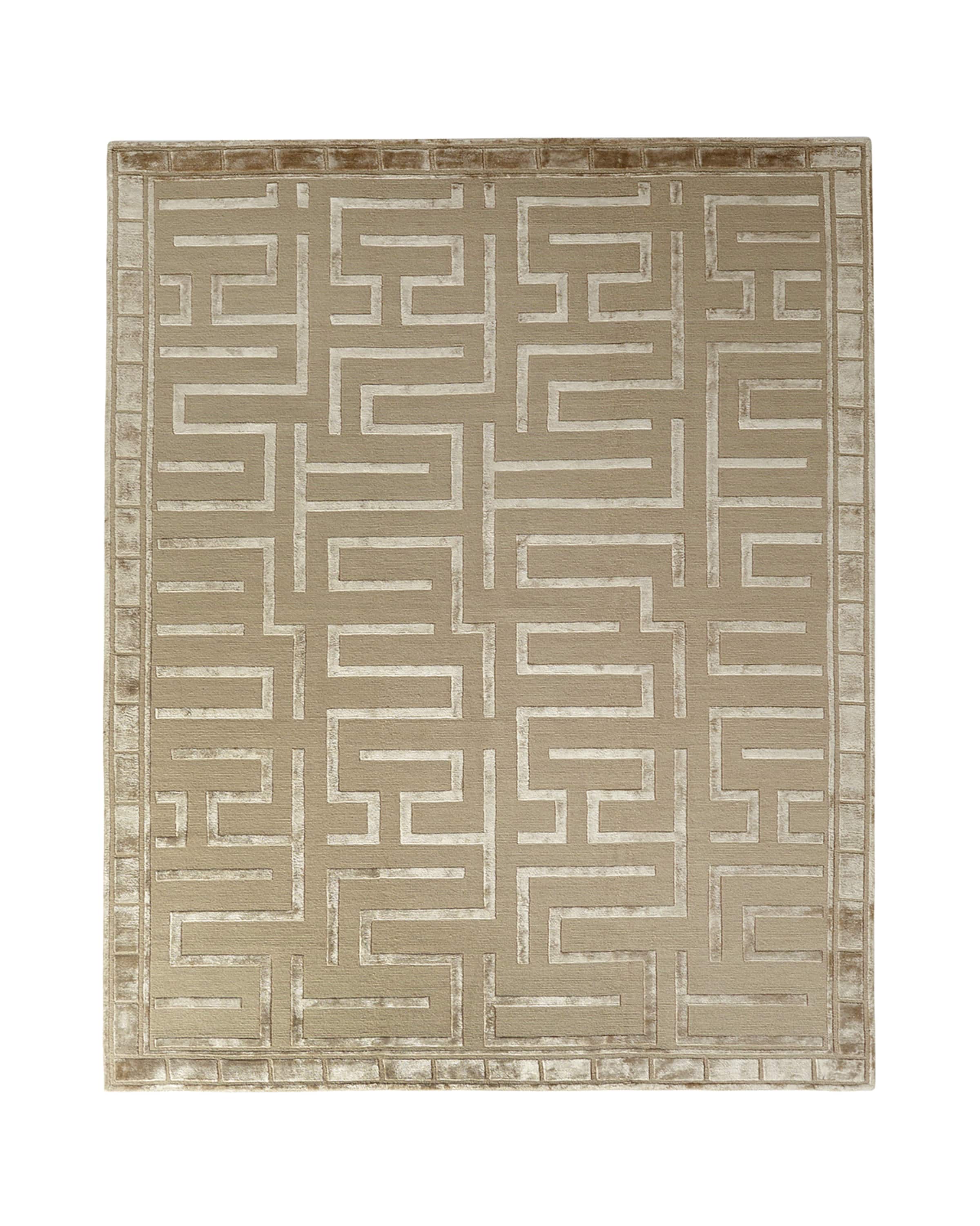 Exquisite Rugs Rowling Maze Hand-Knotted Hand-Knotted Rug, 12' x 15'