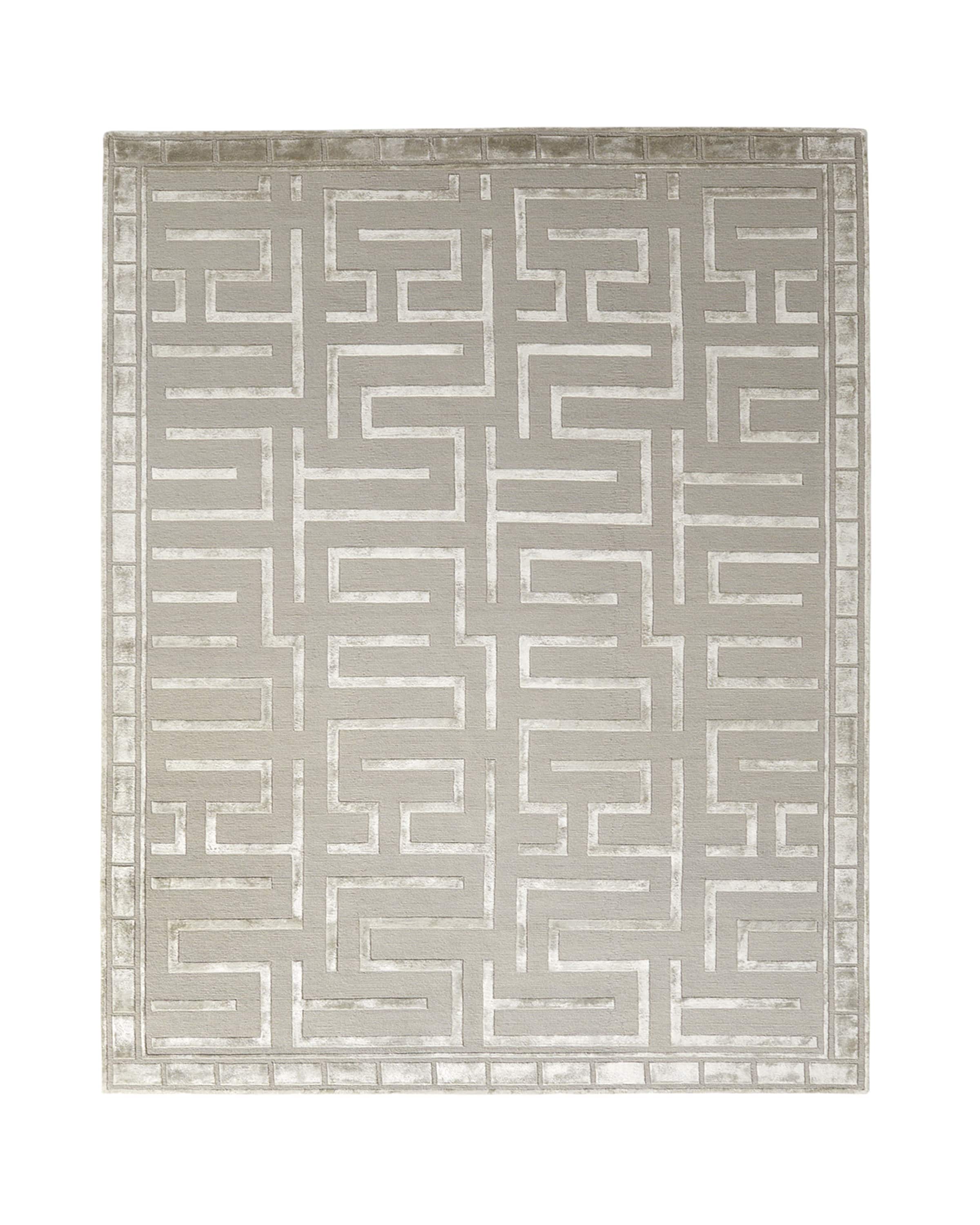 Exquisite Rugs Rowling Maze Hand-Knotted Rug, 10' x 14'