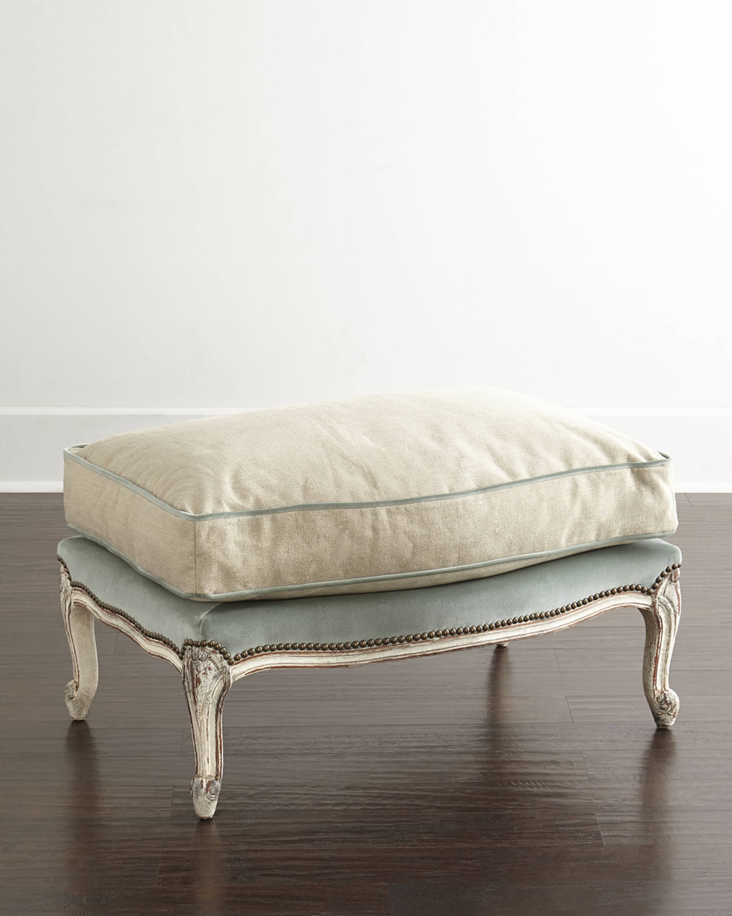 Old Hickory Tannery Misty Bergere Ottoman