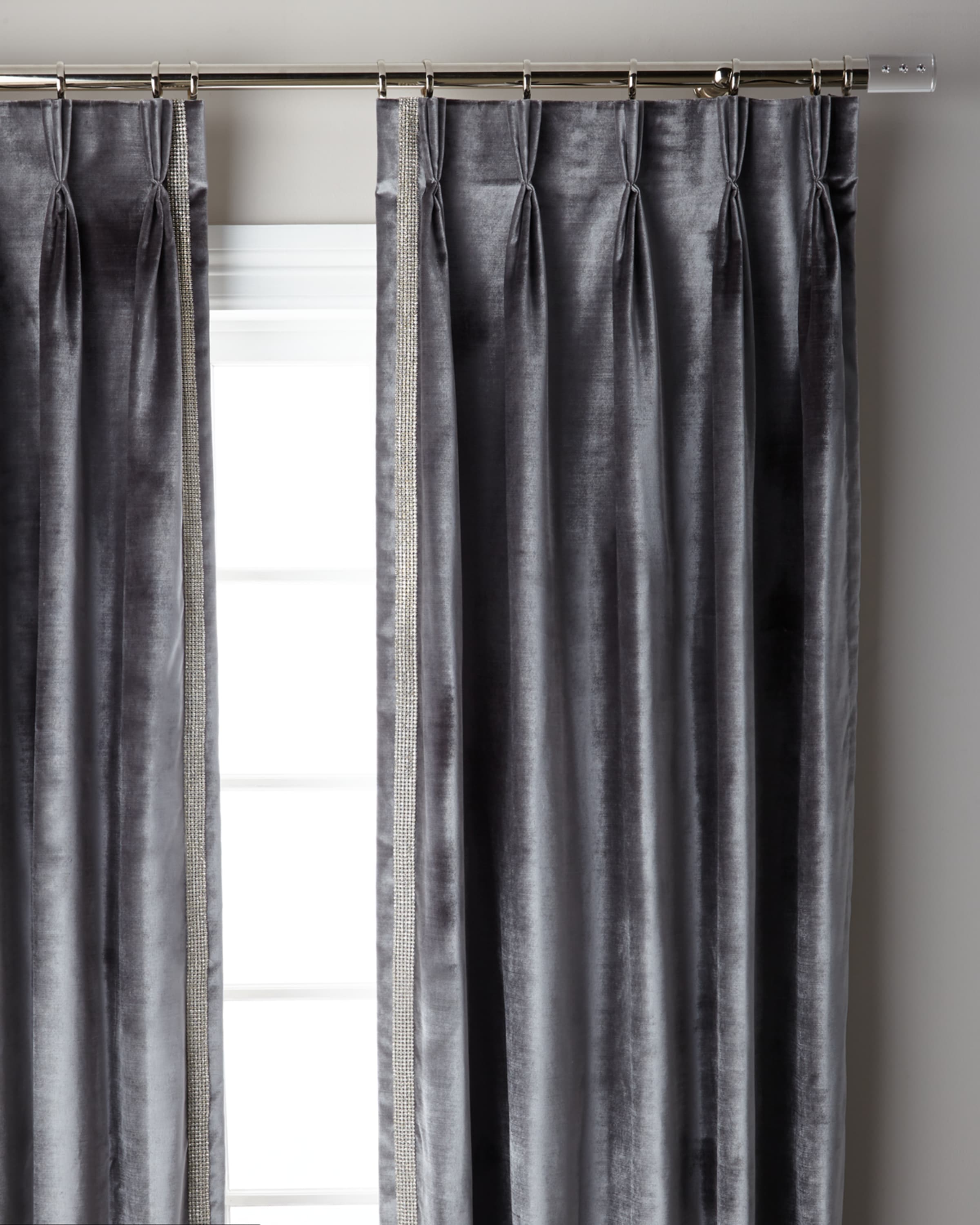 Misti Thomas Modern Luxuries Graphite Pave 3-Fold Pinch Pleat Curtain Panel, 108"