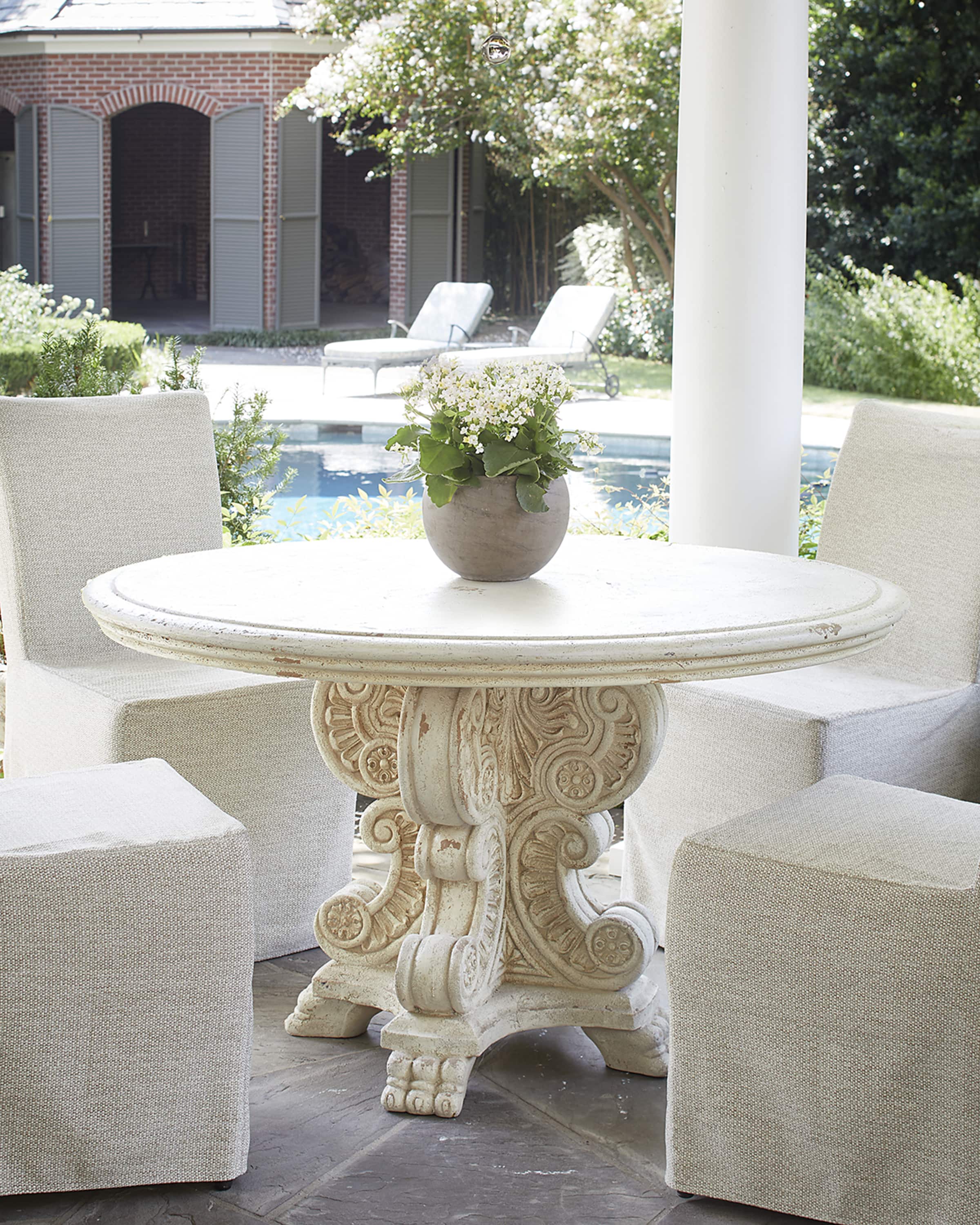 60" Scrollwork Outdoor Dining Table