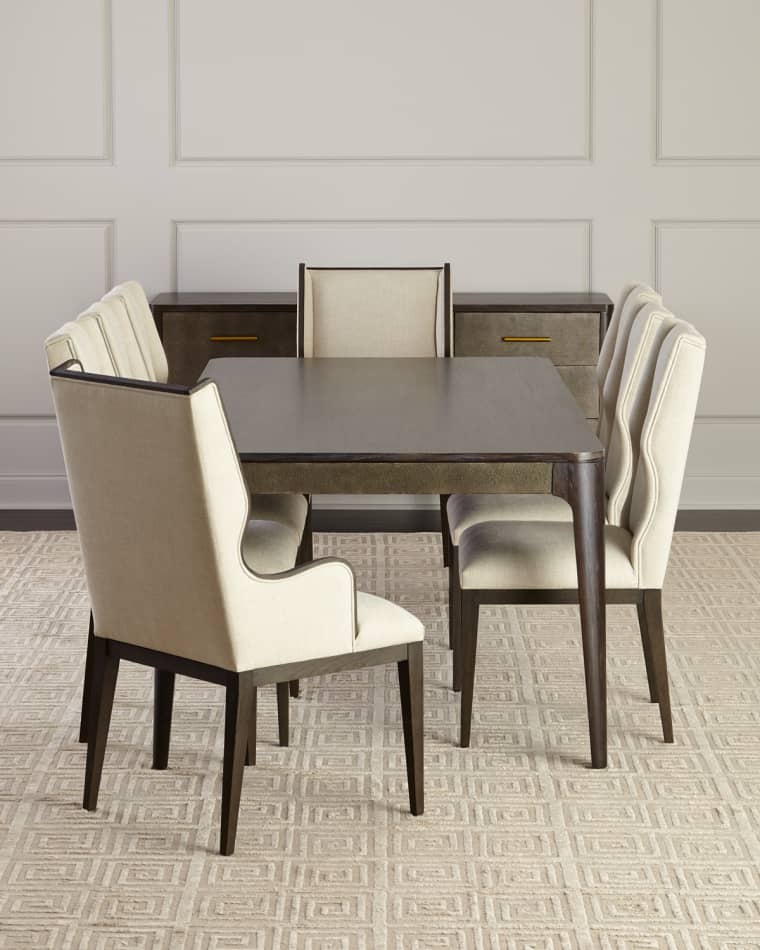 Townes Leather-Trim Dining Table