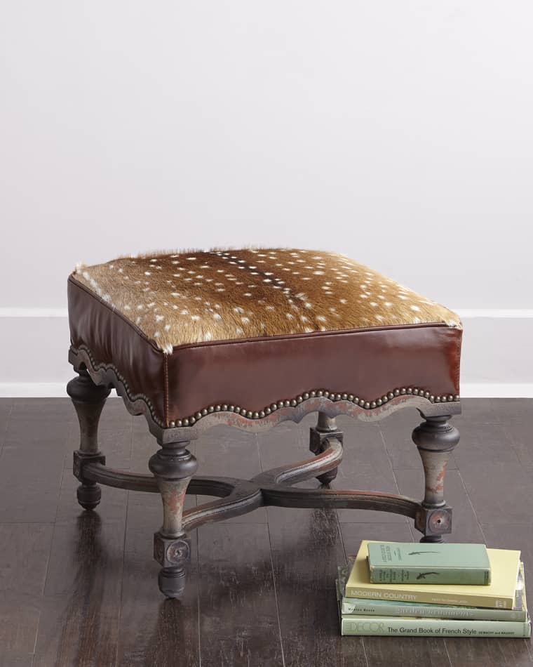 Old Hickory Tannery Neval Hairhide Ottoman