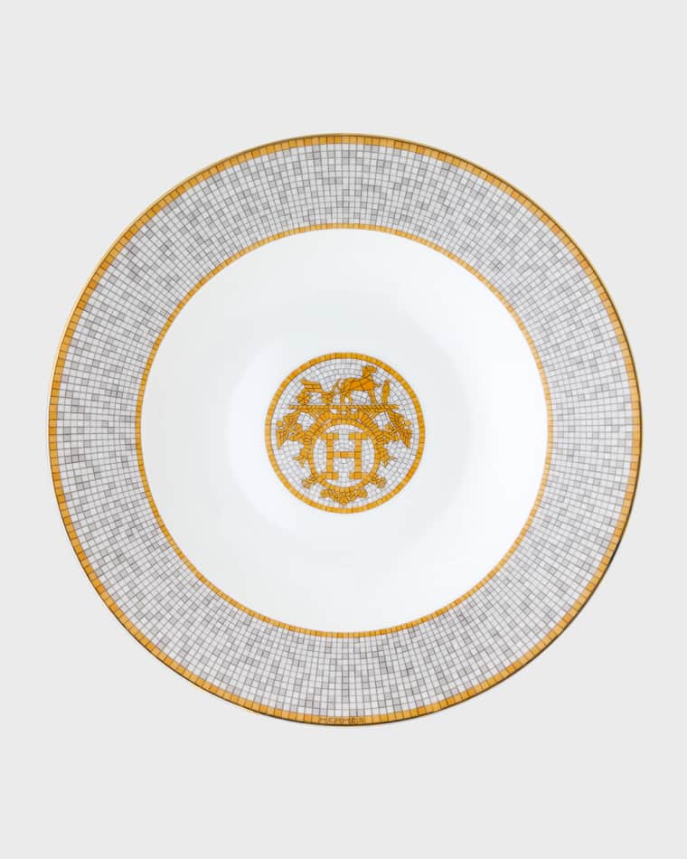 Hermes Mosaique Au 24 Gold Soup Plate