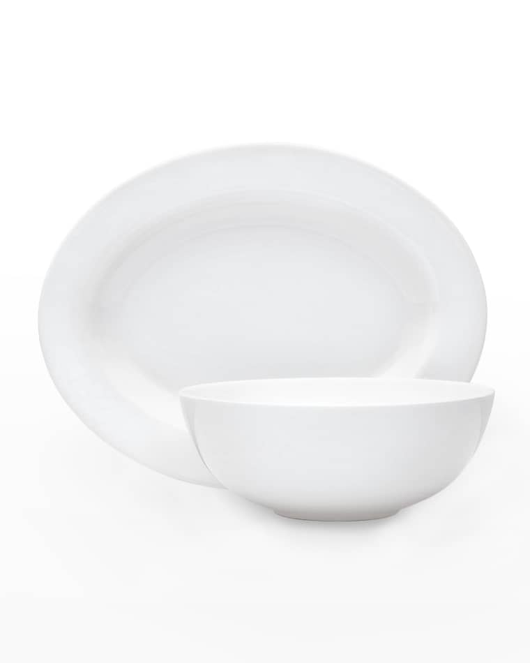 Mikasa Delray Oval Platter & Vegetable Bowl Serving Set