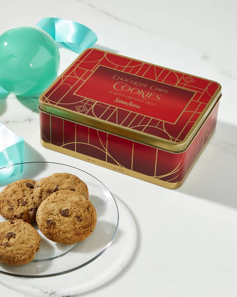 Neiman Marcus Whimsy Chocolate Chip Cookie Holiday Gift Tin
