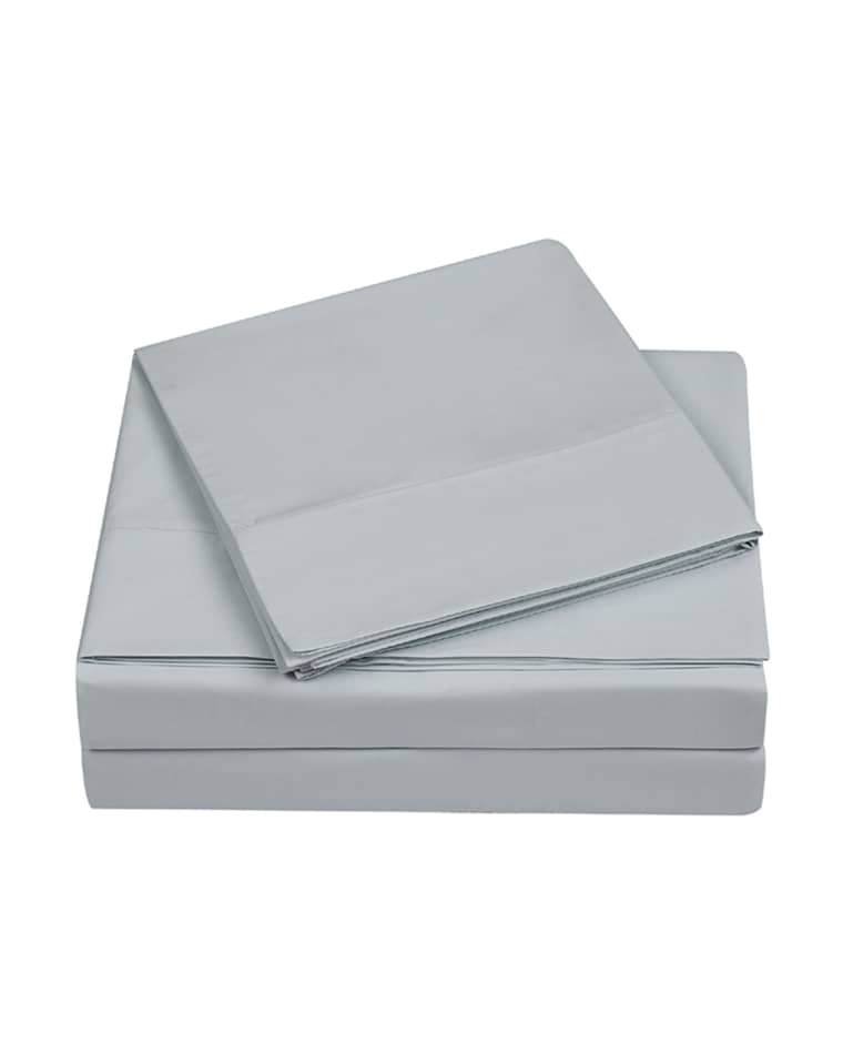 Charisma 4-Piece 400-Thread Count Percale King Sheet Set, Gray 4-Piece 400-Thread Count Percale Queen Sheet Set, Gray 4-Piece 400-Thread Count Percale Full Sheet Set, Gray