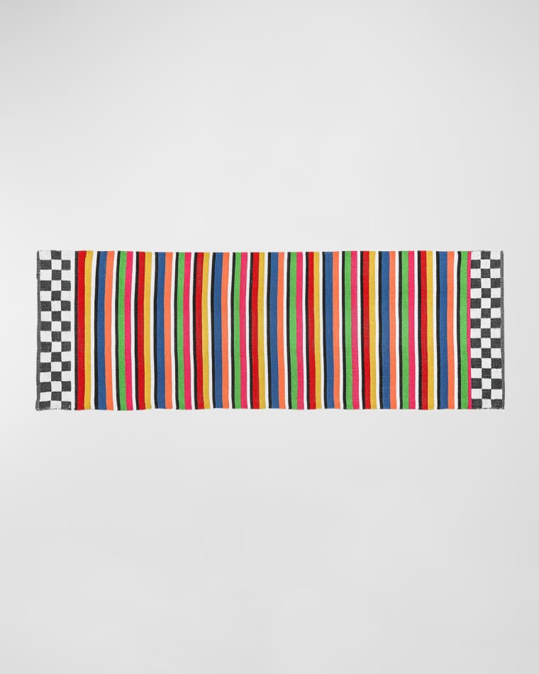 MacKenzie-Childs Avant Garden Outdoor Striped Rug, 2'6" x 8'