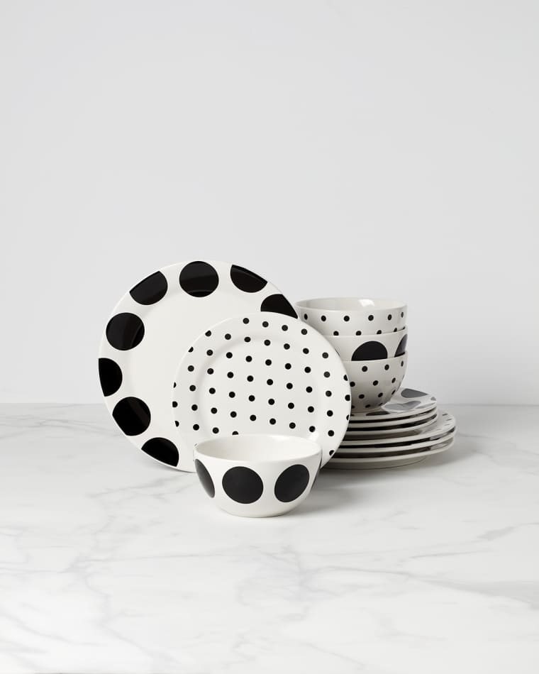 kate spade new york on the dot 12-piece dinnerware set