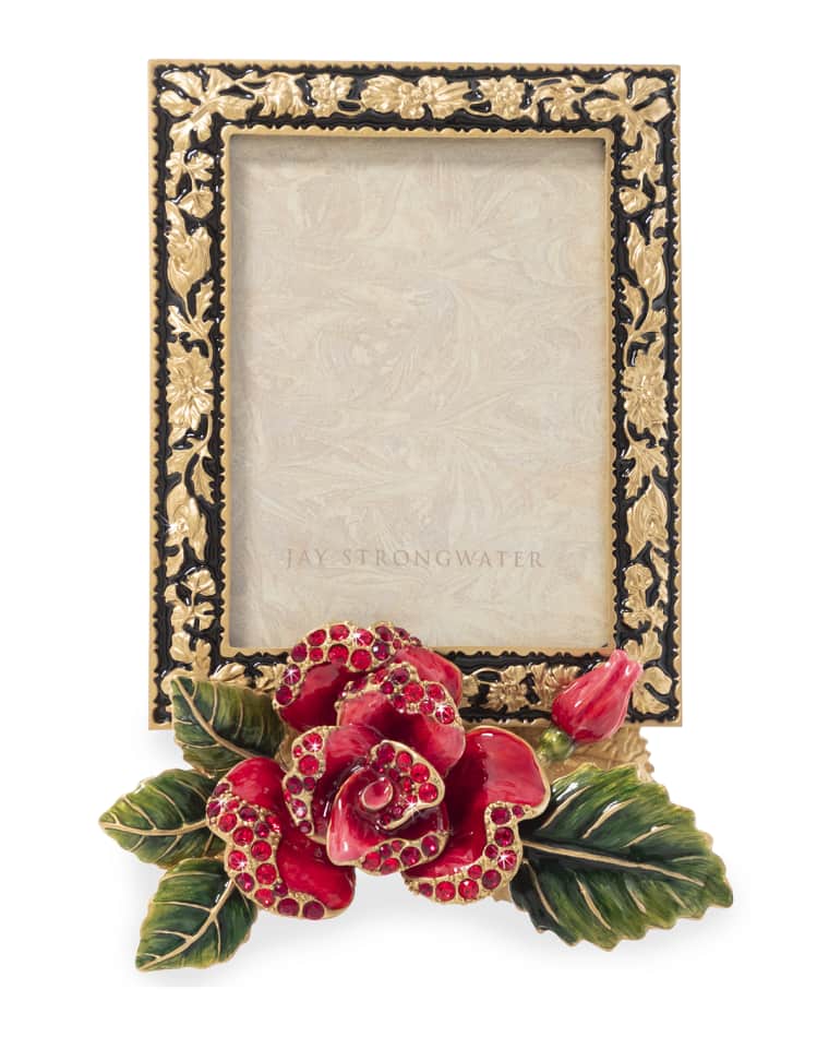 Jay Strongwater Night Bloom Rose 5" x 7" Picture Frame Night Bloom Rose 3" x 4" Picture Frame