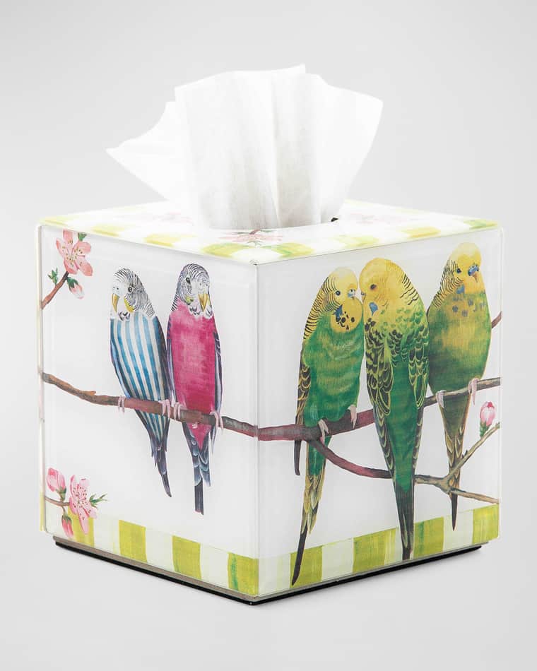 MacKenzie-Childs Parakeet Boutique Tissue Box Cover