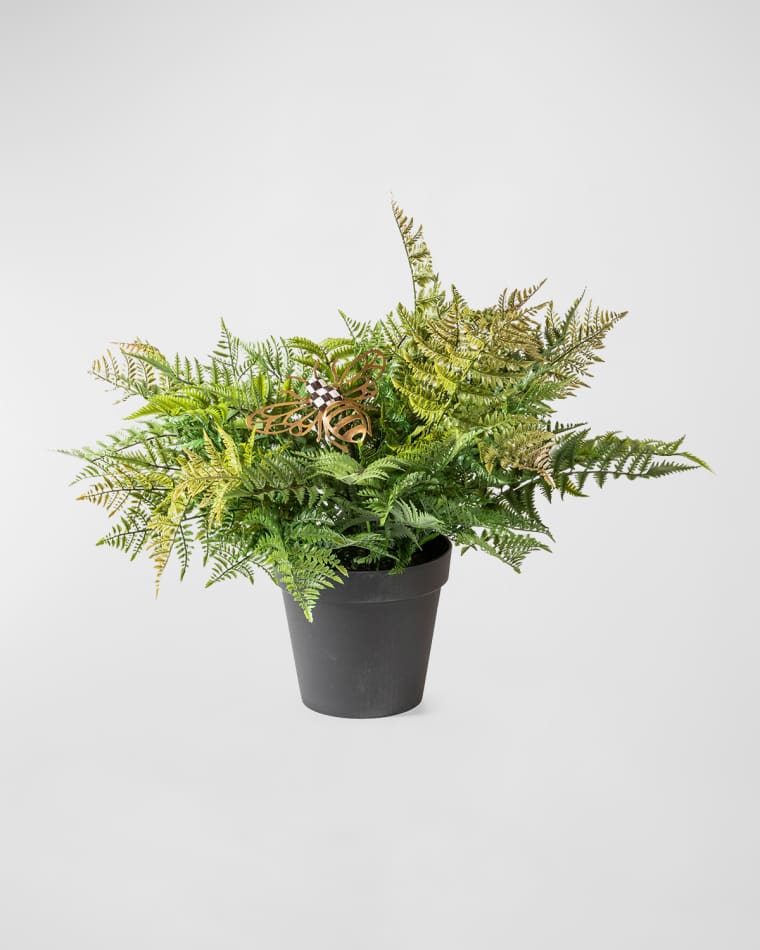 MacKenzie-Childs 26" Potted Fern with Bee