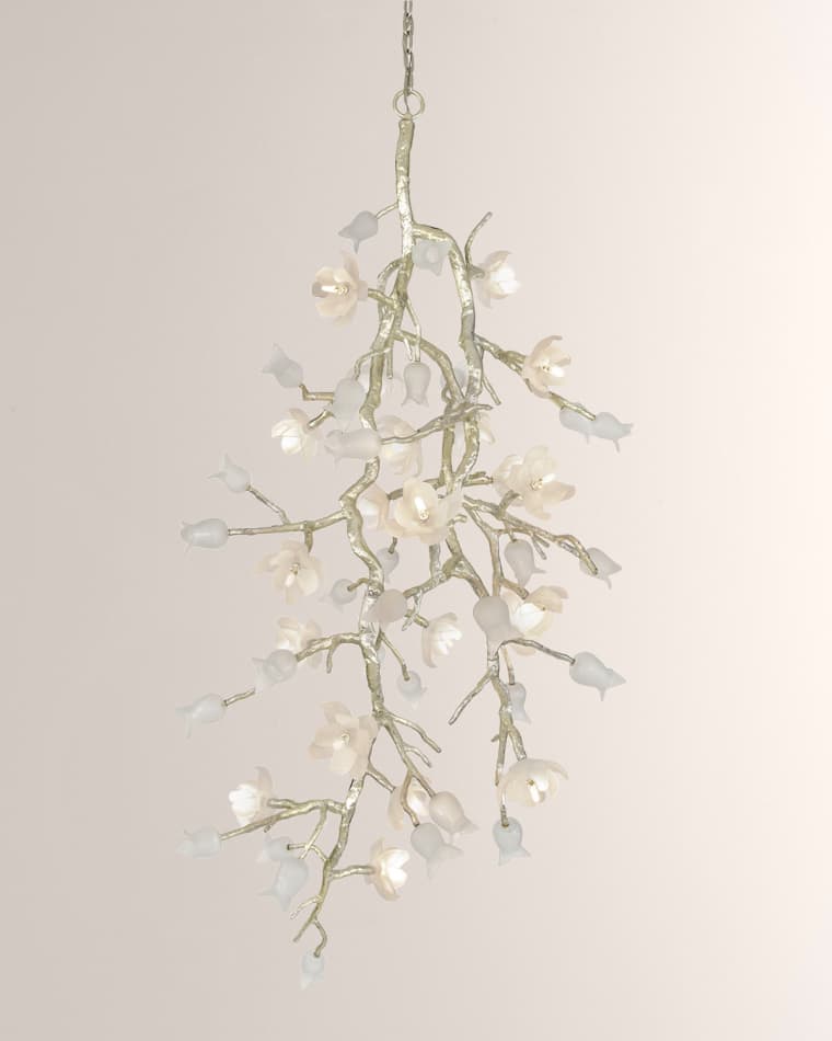 John-Richard Collection Churippu Magnolia & Tulip 36" Vertical 21-Light Chandelier