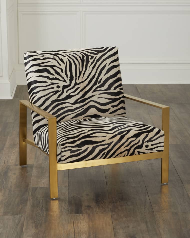 Massoud Fallon Zebra-Print Hairhide Chair