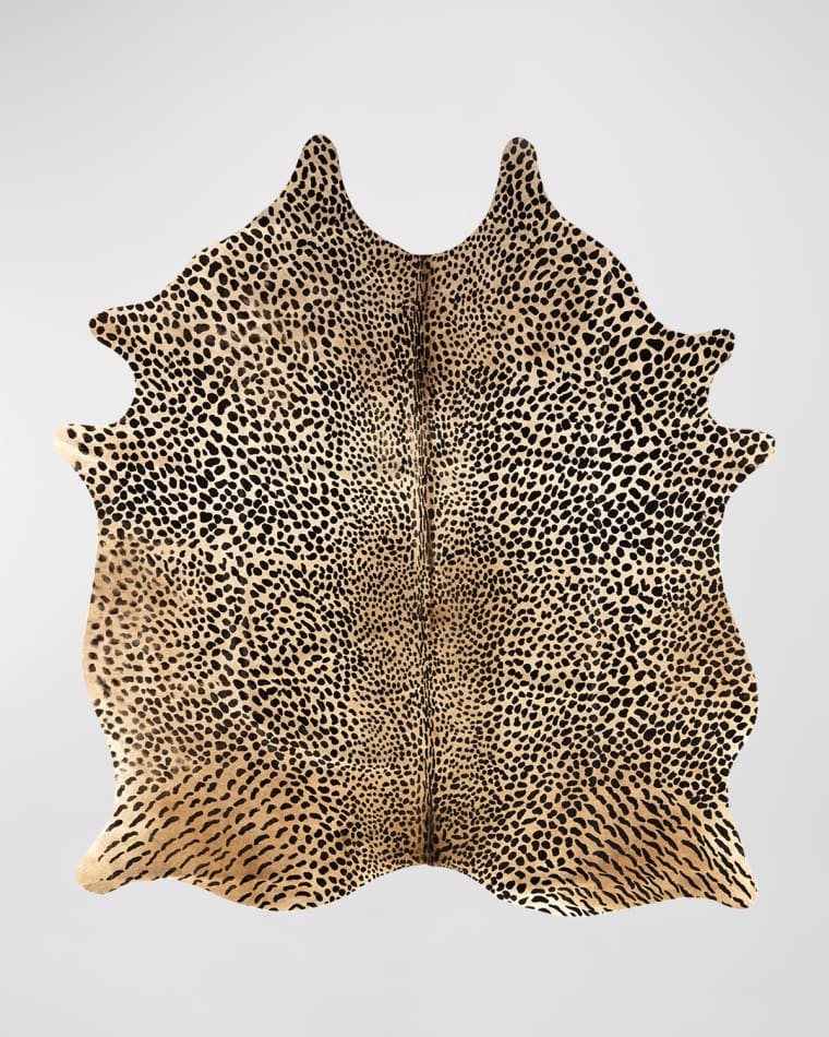 Four Hands Leopard-Print Hair on Hide Rug, 5' x 7'