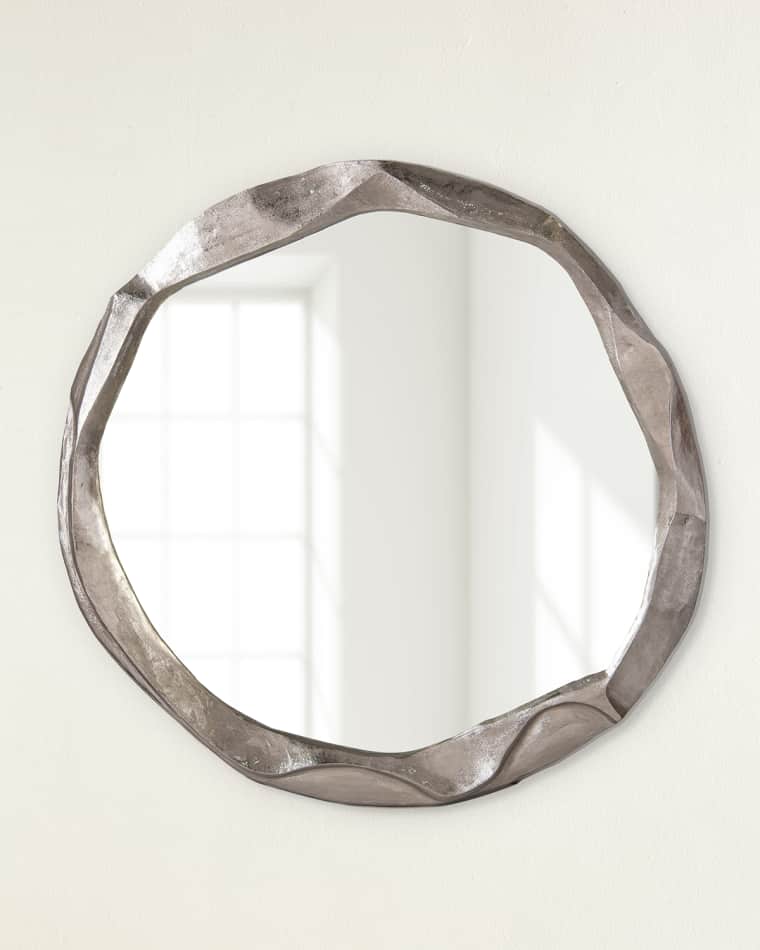 John-Richard Collection Round Ruga Nickel Mirror, Small