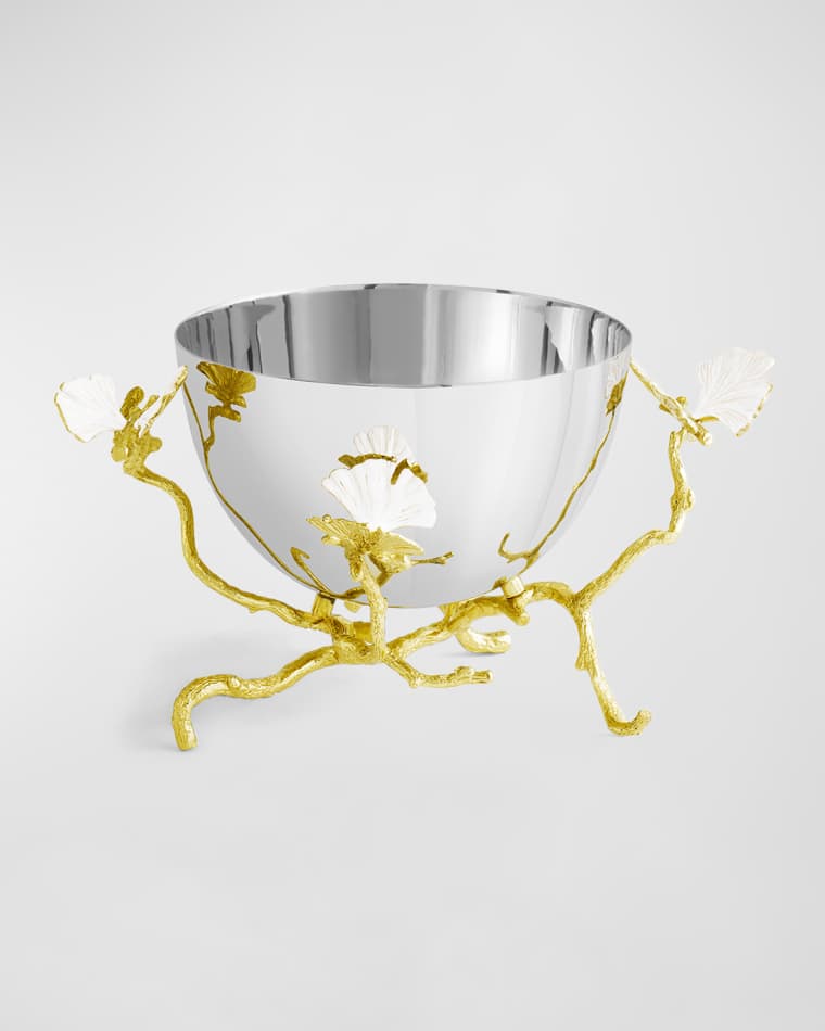 Michael Aram Butterfly Ginkgo White And Gold Small Bowl