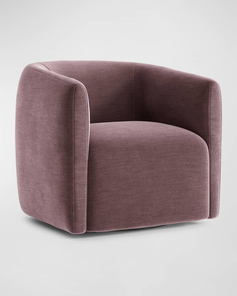 Bernhardt Aline Dark Purple Swivel Chair