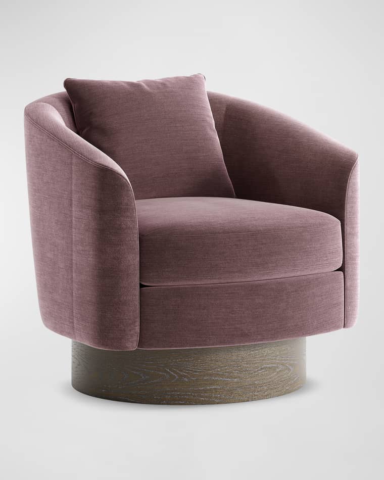 Bernhardt Camino Dark Purple Swivel Chair