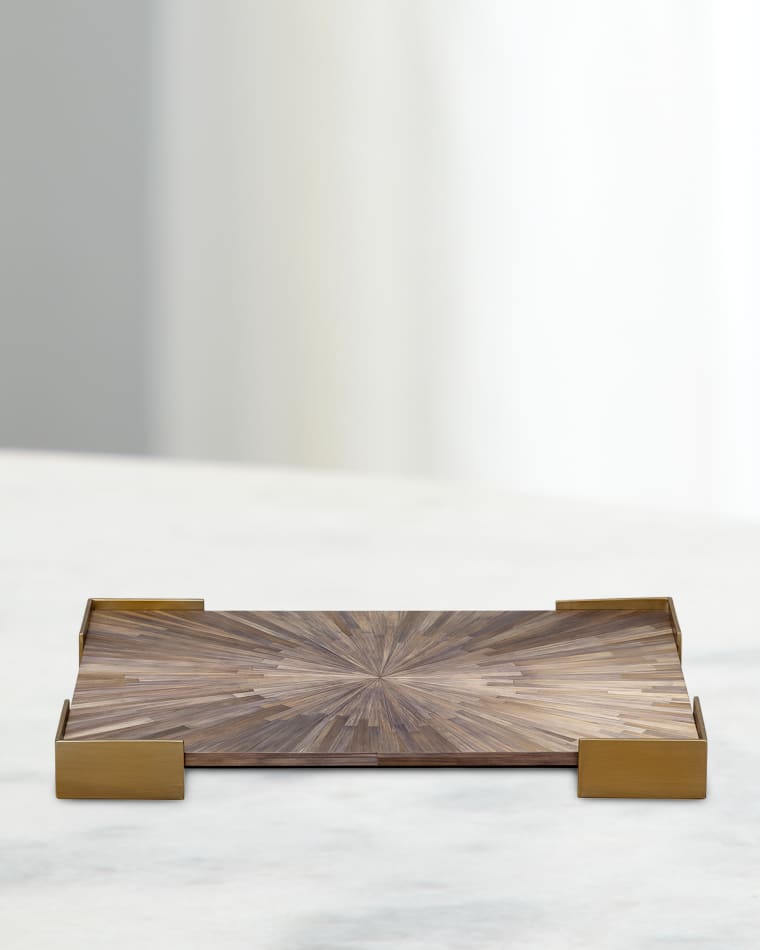 Jamie Young Palm Marquetry Tray