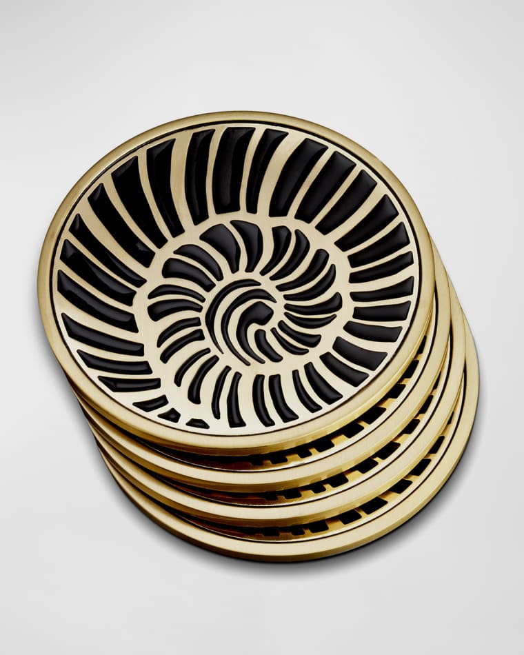 L'Objet Seashell 24K Gold-Plated Coasters, Set of 4