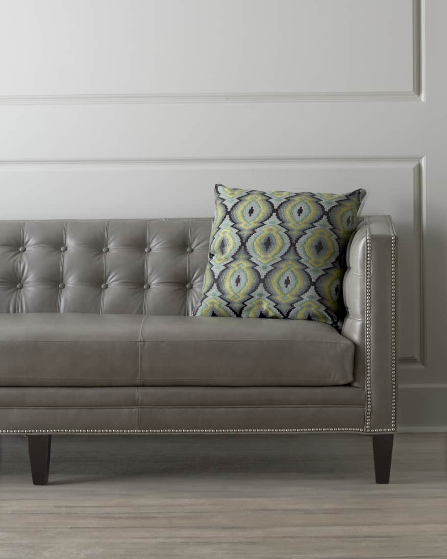 Image 1 of 2: Dove Leather Sofa