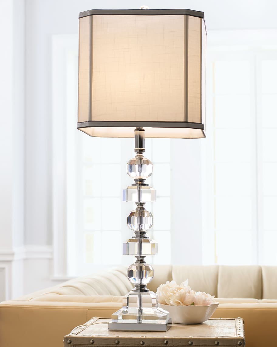 Image 3 of 5: Stacked Crystals Table Lamp