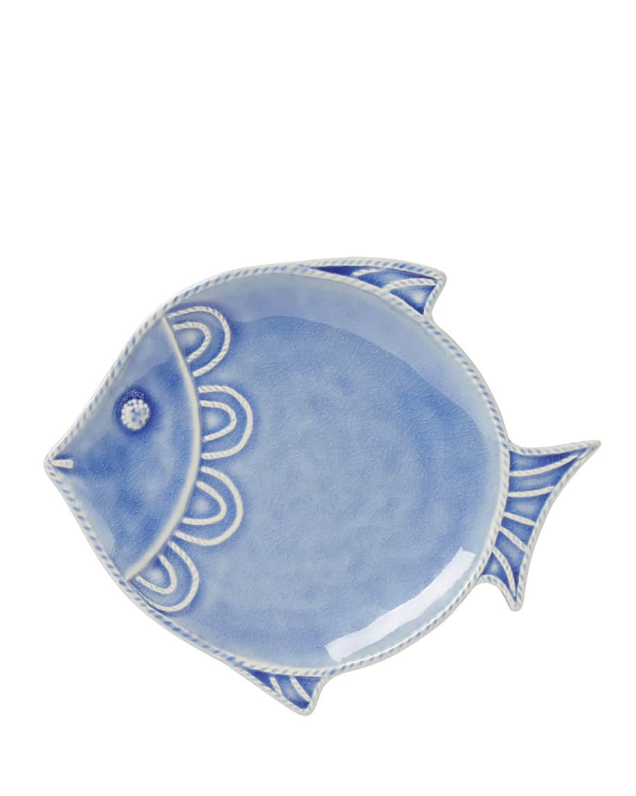Image 1 of 4: Berry & Thread Delft Blue Crackle "Fish" Dessert/Salad Plate