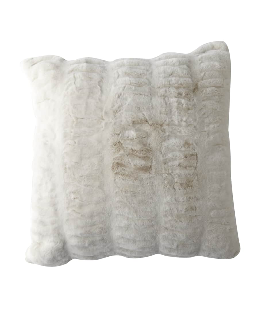 Image 1 of 1: Ivory Mink Faux Fur Accent Pillow