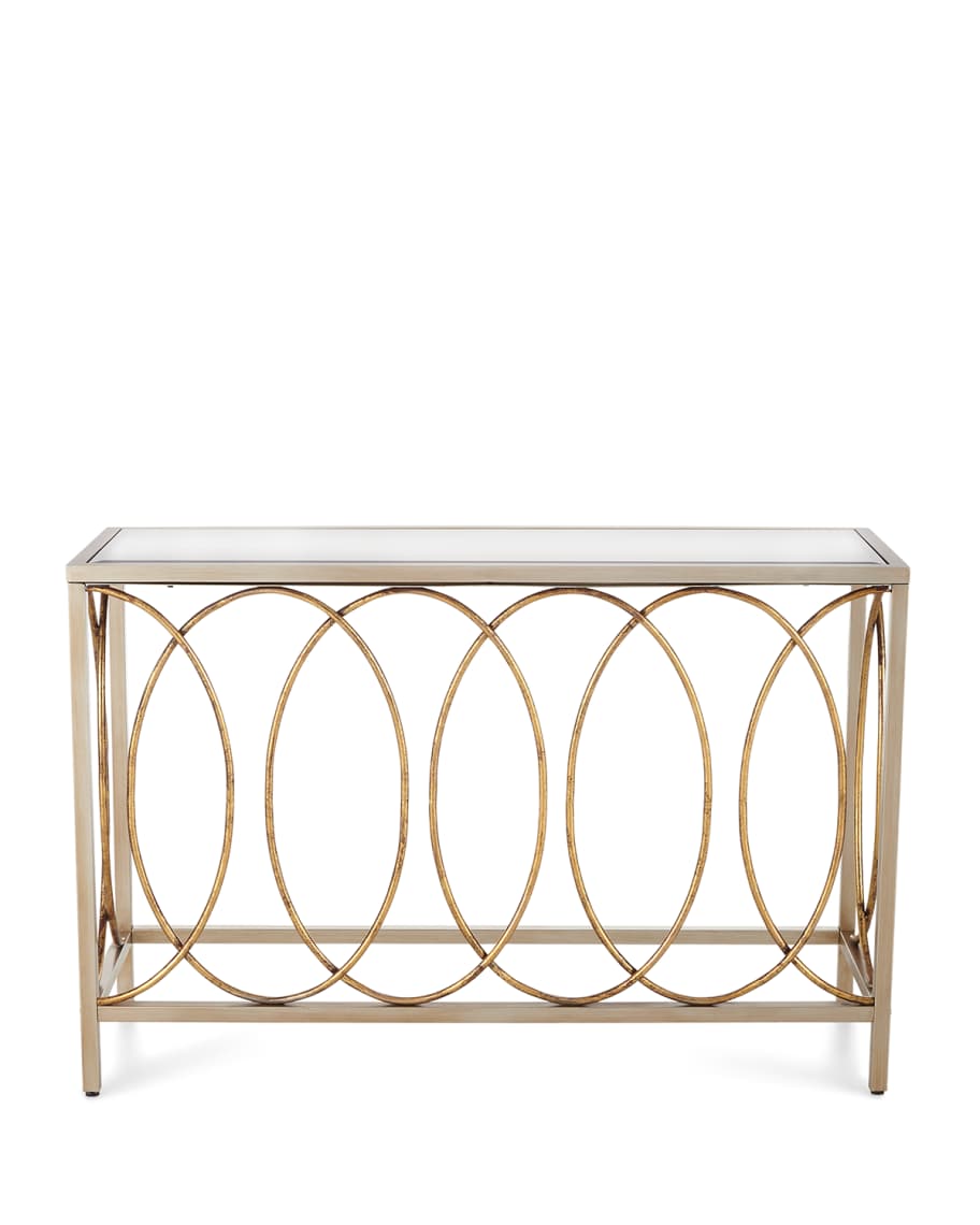 Image 1 of 2: Doss Mirror-Top Console Table