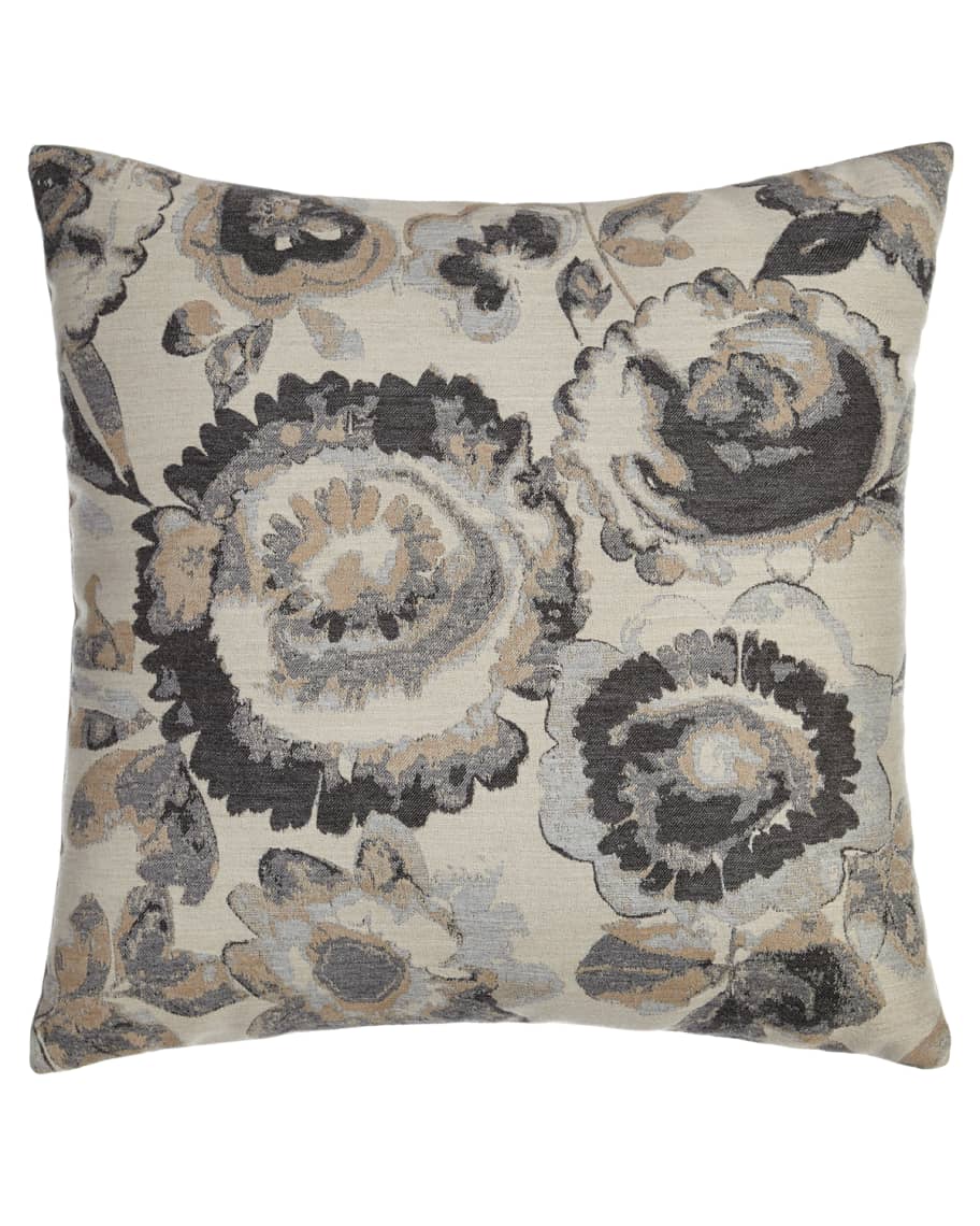 Image 1 of 2: Smoky Floral Outdoor Pillow
