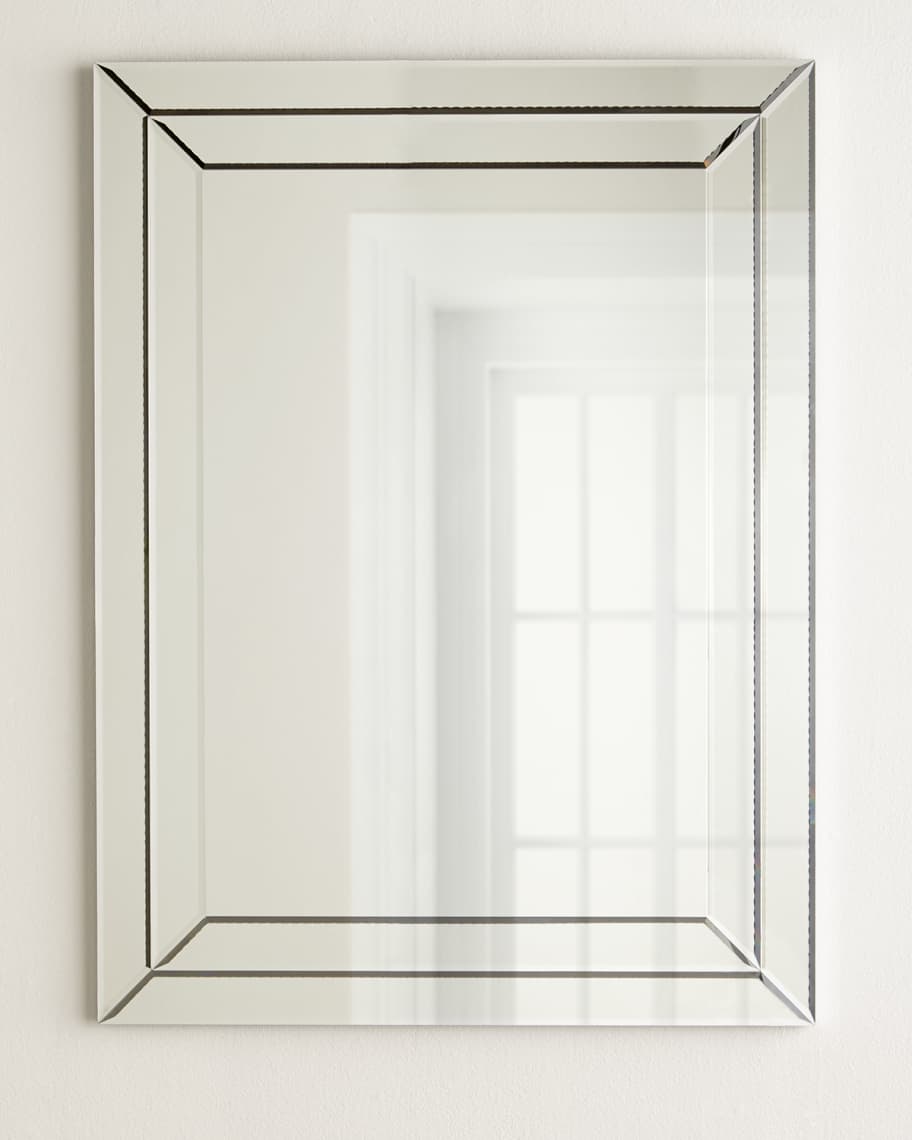 Image 1 of 2: Etched Rectangular Mirror