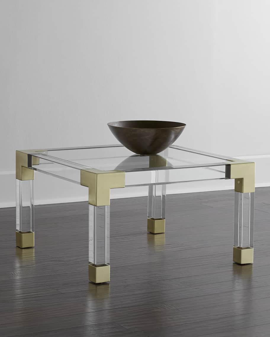 Image 1 of 4: Jacques acrylic & Brass Coffee Table