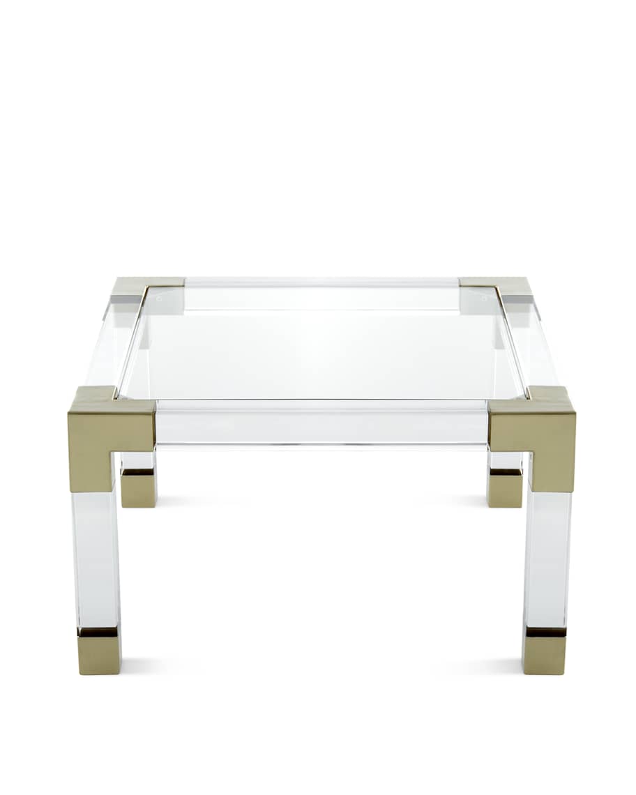 Image 3 of 4: Jacques acrylic & Brass Coffee Table