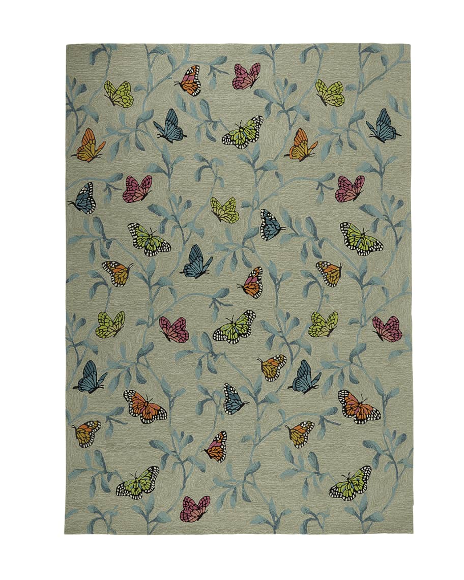 Image 2 of 2: Butterfly Blossom Indoor/Outdoor Rug, 7'6" x 9'6"
