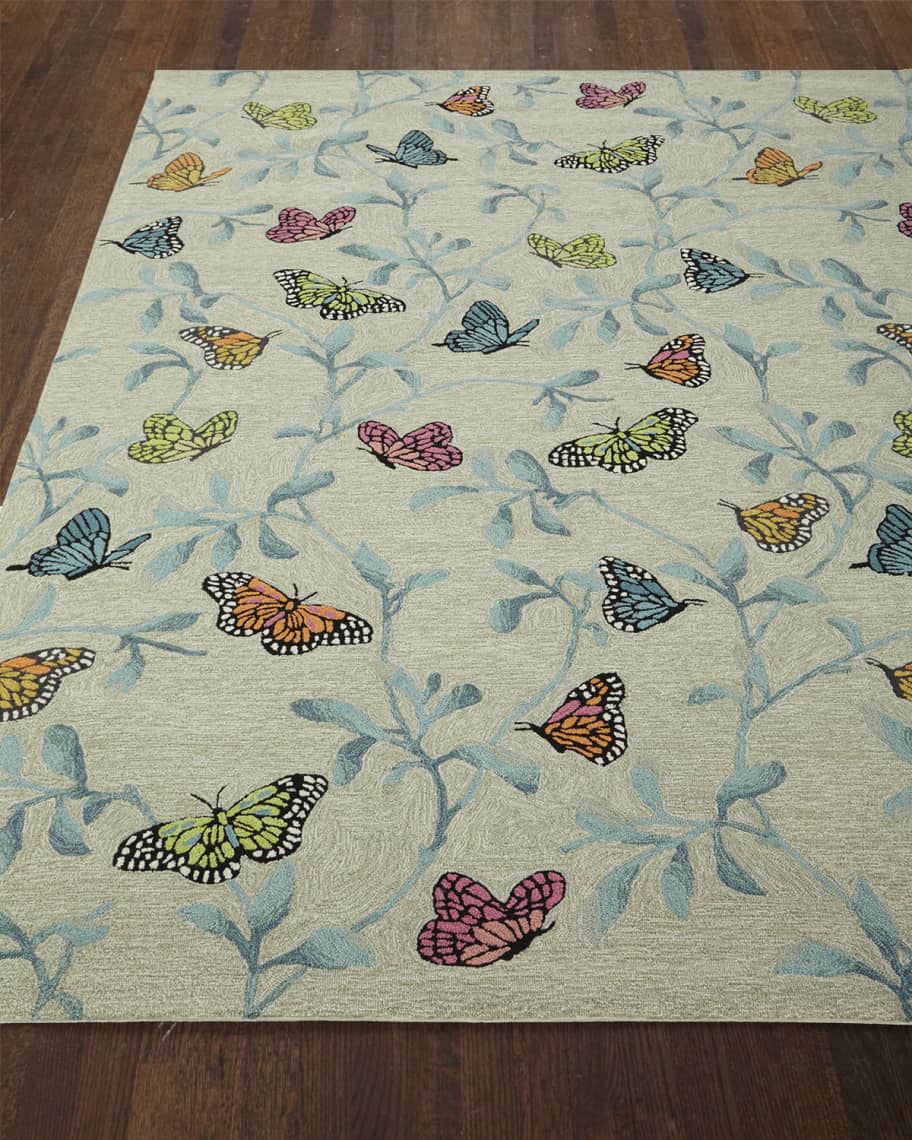 Image 1 of 2: Butterfly Blossom Indoor/Outdoor Rug, 7'6" x 9'6"