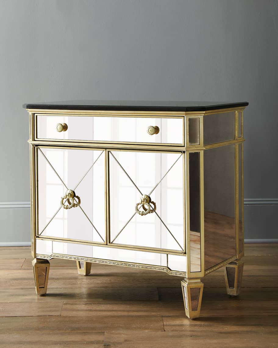 Image 3 of 3: Amelie Two-Door Mirrored Chest