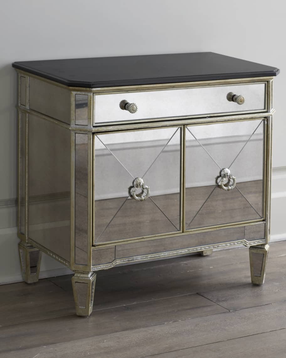 Image 1 of 3: Amelie Two-Door Mirrored Chest