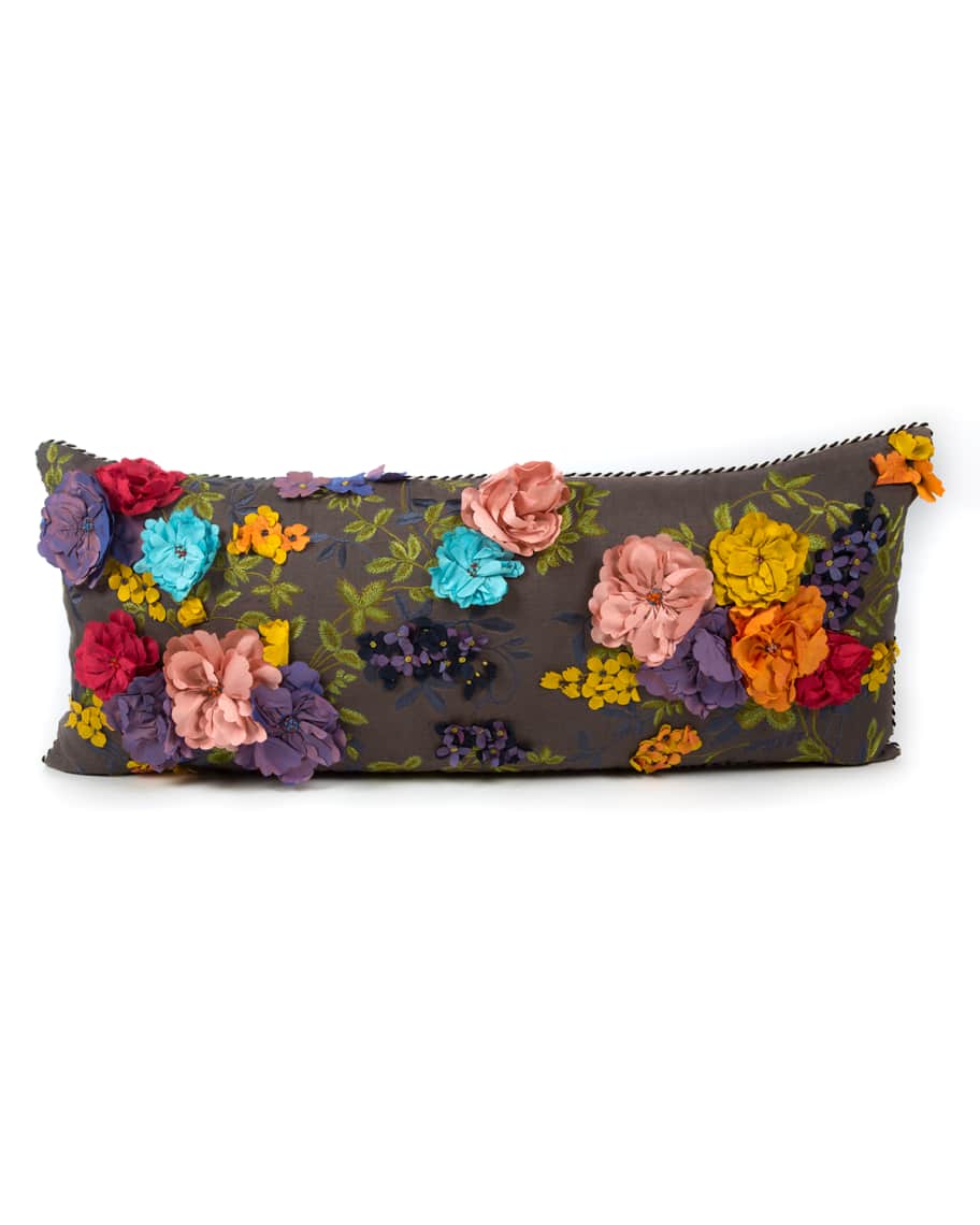 Image 1 of 2: Covent Garden Floral Lumbar Pillow